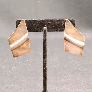 Artisan Modernist Style Sterling Silver Earrings